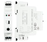 Jadeshay Minutero Escalera, 0.5 a 20 Minutos Retardo Apagado Relé Interruptor Temporizador de Iluminación 16A 220V para Control de Iluminación de Pasillos Escaleras y Zonas de Paso en Edificios