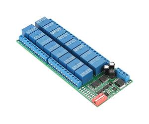 Jadeshay Módulo de Relé,16 Canales Modulo Rele 12V Placa de Relé con Optoacoplador Interruptor para Arduino PLC Puerto Serie RTU RS485
