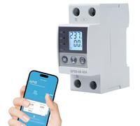 Jadeshay Protector Sobretensione 40A WiFi Interruptor Contador Electrico con Funcion de Restablecimiento Automático,Sobretension y Subtension,LCD Tiempo Real Pantalla Ver a Través del Móvil Tuya APP
