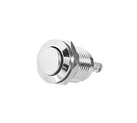 Jadeshay Pulsador momentáneo, 2A 36VDC Acero inoxidable Metal Impermeable 12 mm Interruptores de botón de inicio Pulsador momentáneo Interruptor eléctrico 2 piezas con 2 terminales de tornillo