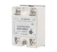 Jadeshay Relé de Estado sólido SSR-25DA DC a AC Módulo de Relé de Estado Sólido Monofásico,Entrada 3-32VDC, Salida 24-480VDC para Procesos de Automatización Industrial