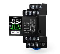 Jadeshay Relé Temporizador AC220V 14 Pin Temporizador de Pantalla Digital para Control de Retardo de Tiempo 0,1 Segundos - 99 Horas 4NO 4NC Relé de Temporizador de Retardo con Base