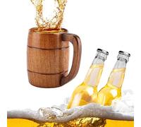 Jadeshay - Taza de madera, jarra de cerveza de madera natural, 350 ml, taza de café bocks de cerveza, ideas de regalo, accesorios de bar