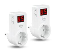 Jadeshay Temporizador Enchufe,2 Piezas Temporizador Digital 10 Minutos a 9 Horas 50 Minutos Cuenta Regresiva 10A 2300W Enchufe EU para Iluminación Riego y Electrodomésticos