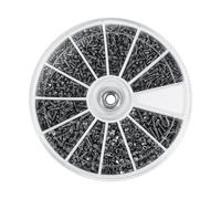 Jadeshay Tornillos, 600 Piezas Tornillos y Tuercas pequeños Juego de Tornillos con Caja de Plástico para Relojes y Gafas M1 M1.2 M1.4 M1.6, 12 Tipos Kit Surtido de Tornillos Pequeños de Reparación
