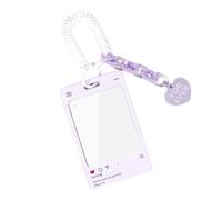 JADEWaa Creative - Tarjetero de acrílico para tarjetas de fotos, llavero de ídolo para fotos, postales