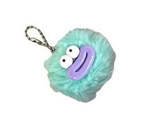 JADEWaa Llavero con diseño de bolas de felpa suave y peludas con divertido detalle de boca de salchicha, llavero para bolsa de amantes de la moda, Green