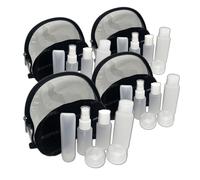 JADEWELL 4 Pack Travel Bottles Set with Zipper Bag and Eyeshade TSA Approved Containers for Toiletries Shampoo Conditioner Lotio