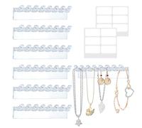 Jadin 6 Piezas Colgador collares, Montado en la pared expositor joyas, Durable y ahorra espacio para guardar collares aretes y otras joyas (Transparente)