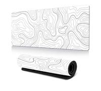 Jadin Alfombrilla Ratón XXL Gaming, Mouse Pad (900x400mm), Vade Escritorio Antideslizante, Tapete Grande para Jugadores de PC, Oficina - Blanco