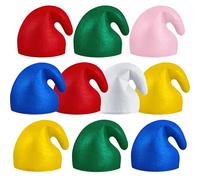 Jadive 10 Piezas Dwarf Hat Gorros de Bruja Hada y Pitufo Sombrero de Fiesta para Adultos Accesorios para Disfraces de Hada de Jardín para Halloween Carnaval y Navidad