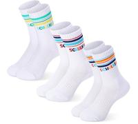 Jadive 3 Pares Calcetines de Algodón para Niños Escolares 27-30 Divertidos Calcetines Deportivos de Tenis Infantiles para el Inicio del Curso Regalos para Empezar el Colegio