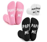 Jadive 3 Piezas Calcetines Familiares para Mamá, Papá y Bebé a Juego Regalo Recién Nacidos para Futuros Padres(Algodón)