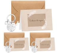 Jadive 3 Sets Regalos de Compañeras de Trabajo Llaveros Inspiradores Tarjetas Plegables y Sobres Regalo de Despedida para Colegas Regalo de Agradecimiento para Compañeras Navidad Cambio de Trabajo