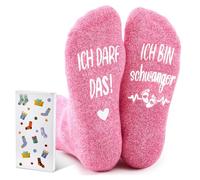 Jadive Calcetines Regalo Embarazo ICH BIN SCHWANGER Regalo para Futura Mamá Regalos Divertidos Embarazadas Mujeres Embarazadas Anunciar Embarazo Navidad(Rosa)
