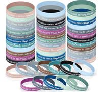 Jadive Pulseras Cristianas Con Versículos de Biblia - 36 Piezas de Silicona, Regalos Motivacionales, Brazaletes Bíblicos de Jesús Con Frases Para Mujeres Hombres Comunión