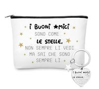 Jadive Regalo para Mejor Amiga 1 Neceser de Cosméticos para Amiga 1 Llavero de Amistad Neceser de Maquillaje para Mujer Amiga Llavero para Amiga Amiga Amiga
