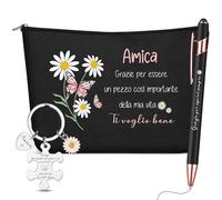 Jadive Regalo para una Buena Amiga Regalos para una Hermana Incluye: Bolsita para Amiga Llavero de Cumpleaños Bolígrafo para Oficina, Graduación, Cumpleaños, Mujer, Universidad