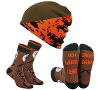 Jadive Regalos para Cazador Gorro de Punto de Ciervo Calcetines Sombrero de Invierno Accesorio de Caza(Estilo Moderno)