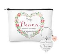 Jadive Set de Regalo para Abuela 1 Neceser 1 Llavero para Abuela con Colgante de Flor Neceser de Maquillaje Bolsas de Aseo Estuche de Belleza Regalo para Navidad Cumpleaños