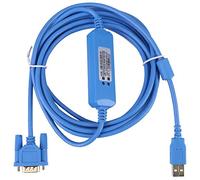 Jadpes Cable de programación PLC, 1pc Cable de programación PLC de 3 Metros para PLC Omron Serie CQM1H/CPM2C Azul para Cable de programación USB Omron