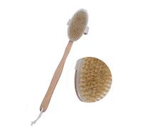 Jadpes Cepillo de baño, Cepillo seco para Sauna de Cepillado en seco, Cepillo de baño Exfoliante de Mango Largo Accesorios para Sauna Cepillo Corporal para masajeador de Drenaje,