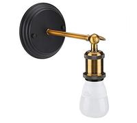 Jadpes Lámpara de Pared de Hierro, E27 Vintage Country Style Negro Enchufe Ajustable Simple Alambre rústico Lámpara de Pared de Hierro de Metal Aplique Interior para el hogar Luz
