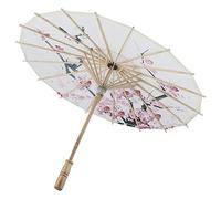 Jadpes Paraguas de Papel Aceitado Clásico - Artesanía China de Bambú Hecho a Mano de Tamaño Pequeño para Danza