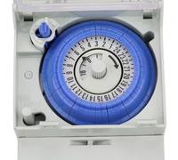 Jadpes Temporizador Interrup, e 24 Horas, Temporizador 110-230V Temporizador mecánico analógico Interruptor de Tiempo de Controlador Manual/automático para Carril g