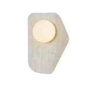 Jadssox Aplique De Pared De Alabastro, lámpara mural De Mármol Natural, Lámpara De Pared De Tocador De Piedra Nórdica Con Pantalla De Bola De Vidrio Blanco, Apliques De Globo For Sala De Estar(A)