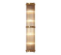 Jadssox aplique de pared de cristal accesorio de iluminación lámpara de pared posmoderna, luz de montaje en pared de metal dorado para interiores, apliques de pared largos E14 lámparas de tocador para