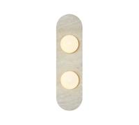 Jadssox Aplique De Pared De Mármol Natural Lámpara mural De Alabastro De 2 Luces Con Pantalla De Vidrio Globo, Apliques De Piedra Iluminación De Pared For Sala De Estar Fondo Dormitorio(A)