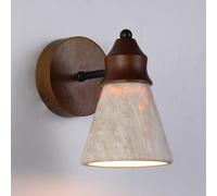 Jadssox Aplique de Pared de Piedra Natural, lámpara de Pared de Madera, Estilo WABI Sabi, Apliques de travertino Amarillo, decoración de Sala de Estar, lámparas de Pared E27, Luces para cabecero