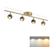 Jadssox Foco De Techo LED Accesorio De Iluminación De Riel Fijo De 4 Vías, Foco De Techo Direccional De Madera Focos De Montaje Semi Empotrado Ajustables For Dormitorio, Oficina, Pared De Cuadros