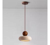 Jadssox Lámpara Colgante de Piedra LED, lámpara Colgante de Madera, lámpara nórdica pequeña, iluminación de Techo, Luces Colgantes de Madera, lámparas suspendidas de 7W 3000K para Mesa de Comedor con
