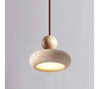 Jadssox Lámpara Colgante de Piedra LED, lámpara Colgante de Madera, lámpara nórdica pequeña, iluminación de Techo, Luces Colgantes de Madera, lámparas suspendidas de 7W 3000K para Mesa de Comedor con