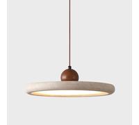 Jadssox Lámpara Colgante De Travertino Lámparas De Techo De Madera LED Lámpara De Araña Regulable Con Pantalla Redonda De Piedra Natural, Plafones Nórdico For Sala De Estar, Isla De Cocina(40cm)