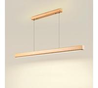 Jadssox Lámpara colgante LED de 47,2 pulgadas, lámpara lineal de madera, iluminación de techo, lámpara colgante de tira larga, lámpara de araña de línea minimalista para cocina, isla, oficina, color m