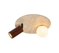 Jadssox Lámpara de techo de piedra Wabi Sabi, lámpara de cristal con pantalla de globo, foco de techo ajustable, travertino natural plafones for entrada del pasillo del dormitorio