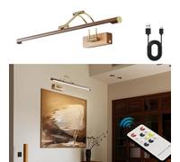 Jadssox Lámpara de tocador Lineal LED Recargable con Pilas, lámpara Frontal para Espejo, Luces Ajustables para gabinete de Fotos con Control Remoto, Accesorio de iluminación para baño sobre Espejo