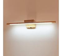 Jadssox lámpara frontal de espejo de madera accesorio de iluminación de tocador de baño lineal LED, aplique de pared de tocador de 60 cm con interruptor, accesorios de iluminación de barra de pared nó