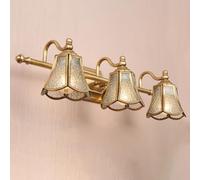 Jadssox Lámparas de tocador de latón Cepillado, Apliques de Pared de baño de 3 Luces con Pantalla de Vidrio, Accesorio de iluminación de zócalo E14 sobre Espejo para luz de baño de área de Maquillaje