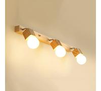 Jadssox Luz de Tocador de Madera, Espejo Ajustable, Lámpara Frontal, Accesorio de Iluminación de Maquillaje Moderno, Luces Giratorias para Espejo de Baño, Apliques de Pared de Imagen