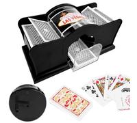 Jadyon Barajadora de Cartas, Barajadora Manual de 2 Barajas con Mango, Barajadora de Cartas, Naipes, Jump Wave y Más Cartas - Barajadora Shuffle.(Negro)