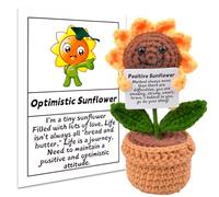 Jadyon Girasol, Mini Positive Girasoles Potato Pocket Hug, Creativa Divertido Muñeca de Girasol de Punto con Tarjeta de Energía, Regalo de Despedida de Buena Suerte, Regalos para Mujeres.