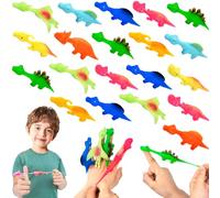 Jadyon Juguetes de Fiesta para Niños Juguete de Dinosaurio de Tirachinas Dedos, Juguetes de Dinosaurios Voladores de Caucho Divertidos Regalos para Niños y Niñas, Color Aleatorio (20 pcs)