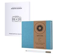 JAECU Álbum de Fotos Autoadhesivo 22x18cm, Álbum de Recortes de Lino DIY Scrapbook 40 Páginas Blancas, Regalos de Boda Aniversario Cumpleanos (Azul Cielo)