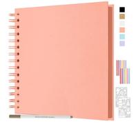 JAECU Álbum de Fotos para Pegar y Escribir 80 Páginas, Color Sólido DIY Scrapbook Album 24x24cm, Vintage Scrapbooking para Aniversario Boda Cumpleaños Navidad (Rosa)
