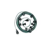 jäger DIREKT 680.1020 - Juego de farolillos, E27, 10 m con 20 portalámparas, Color Verde