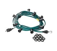 jäger DIREKT 680.1030 - Juego de farolillos (E27, 10 m, 30 portalámparas), Color Verde
